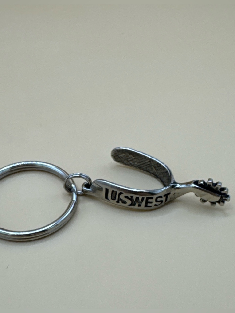 VINTAGE US West USWEST Telephone Cowboy Spur Vintage Keychain Key Ring